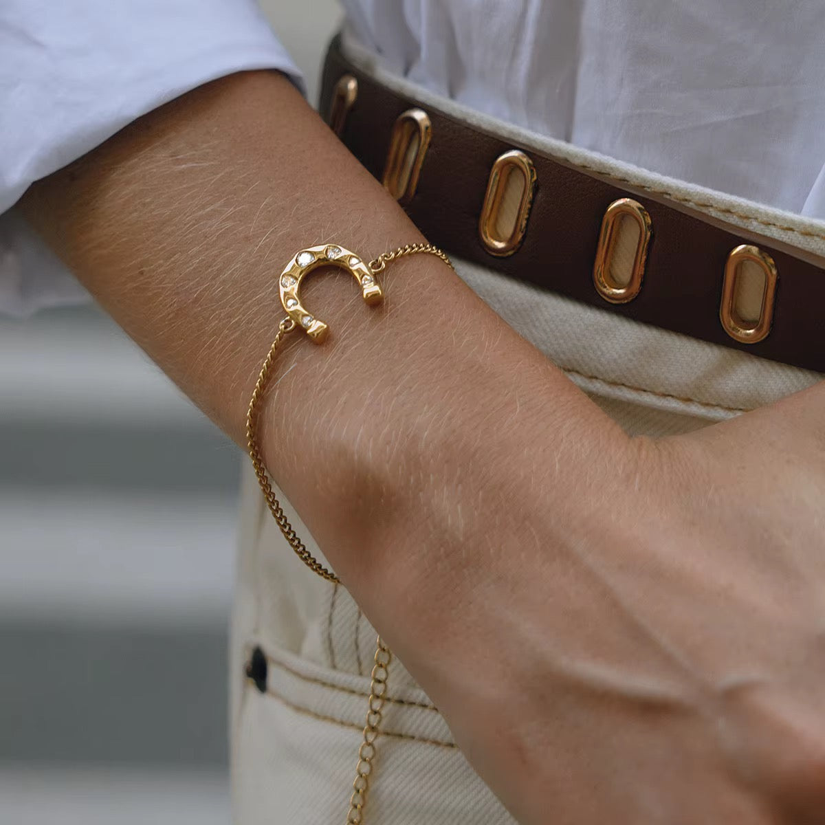The Lucky Horseshoe Zircon Pendant Bracelet