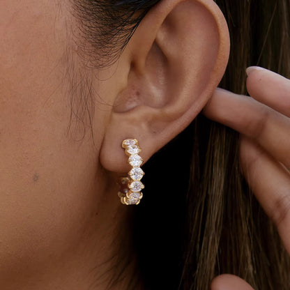 The Sunburst Oval C-Hoop Earrings