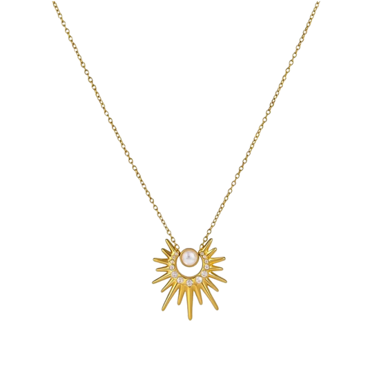 The Celestial Sunburst Disk Necklace