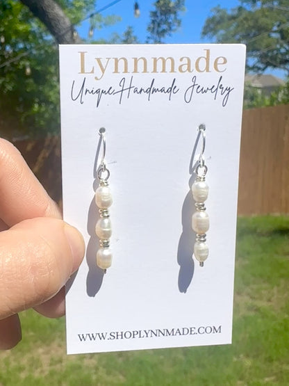 Dainty Cascading Pearls Earrings